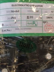 10 ADET - 1000UF 35V 105C 13X21 ELEKTROLİTİK ALÜMİNYUM KONDANSATÖR