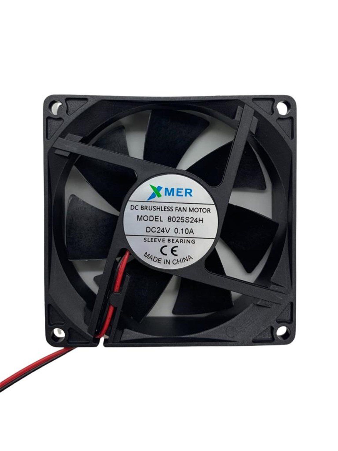 XMER DC BRUSHLESS FAN MOTOR 2P MODEL:8025S24H 24V 0.10A SLEEVE BEARING 80X80X25MM FAN