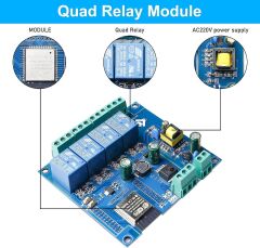 ESP32 WIFI Bluetooth AC 220V/DC 5-30V 4 KANAL Röle Kartı